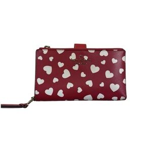 Kate Spade Staci Heart Pop Red & White printed phone wallet wristlet